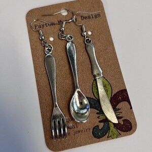 Everyday Flatware earrings: whimsical little spoon fork and knife earrings